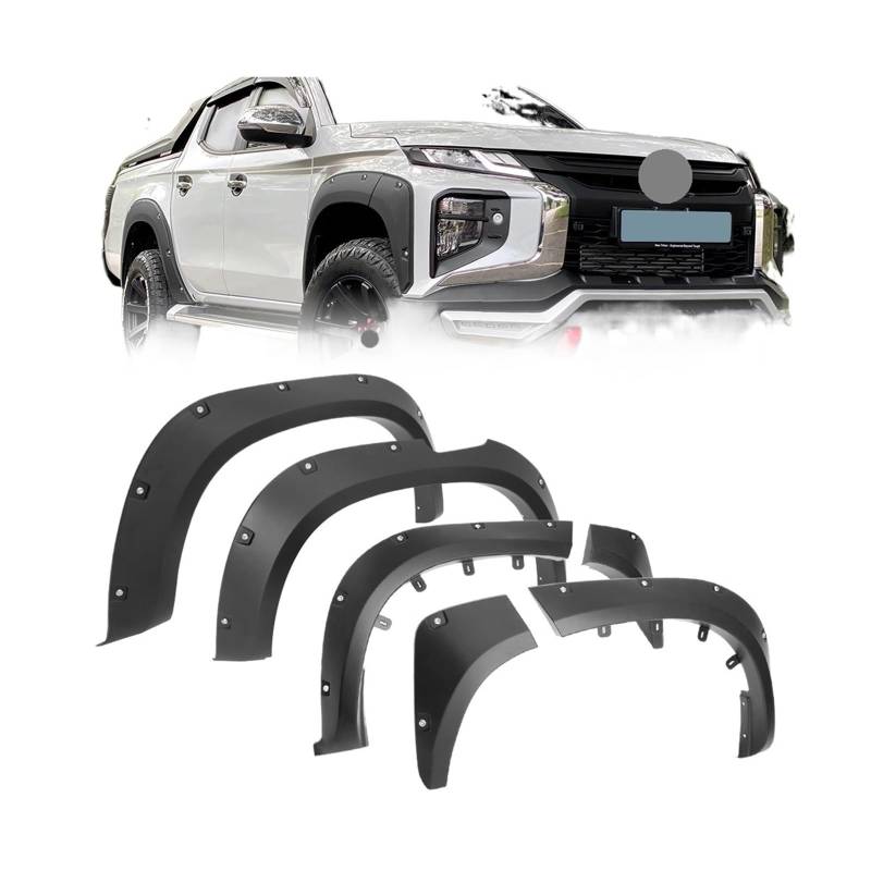 Kotflügel Radlauf kompatibel for Mitsubishi L200 Triton 2019 2020 2021 2022 2023 Mattschwarz Dekoration Kotflügelverbreiterungen Autozubehör(With nails) von JLPOCRBJ