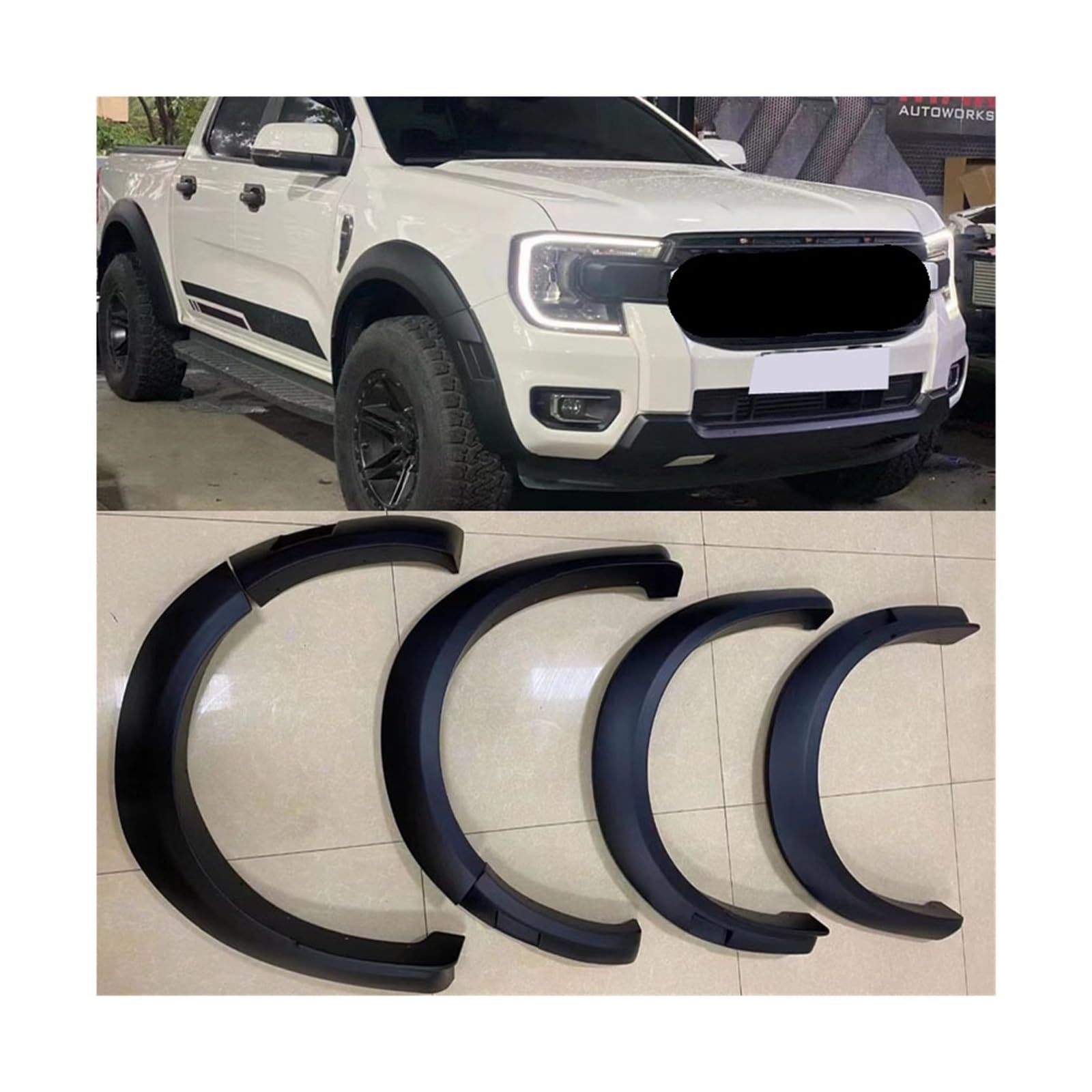 Kotflügelverbreiterungen Radlaufschutz kompatibel for Ford Ranger T9 2022 2023+ WILDTRAK SPORT XLT XLS XL 4X4 Autozubehör Kotflügel(XL XLT XLS) von JLPOCRBJ