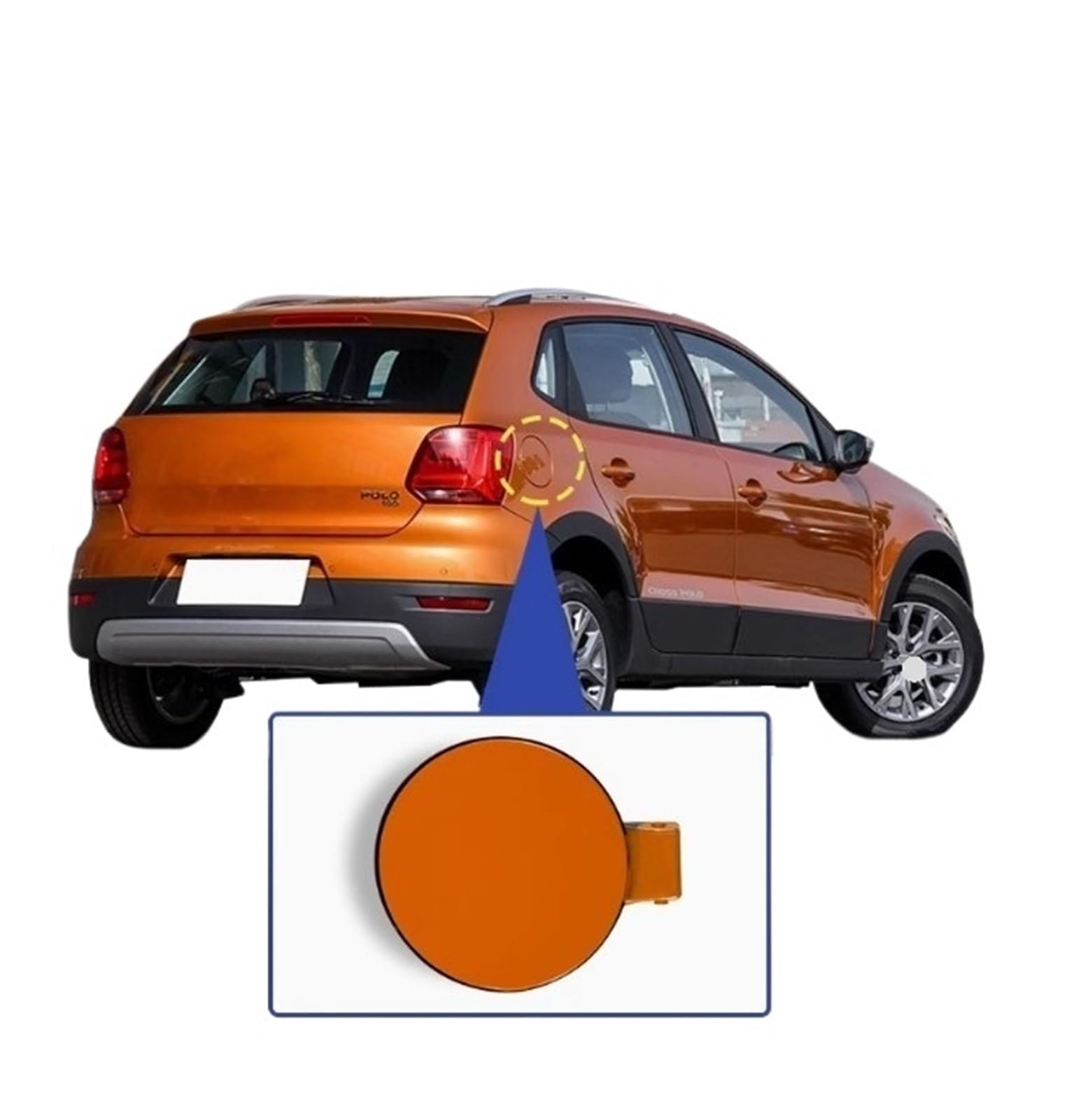 Kraftstoffeinfüllklappe, Tankabdeckung, kompatibel for Polo 6R 2011–2018, Auto-Tankdeckel, Öldeckel, Kraftstoffgasdeckel, Abdeckklappe(Orange) von JLPOCRBJ