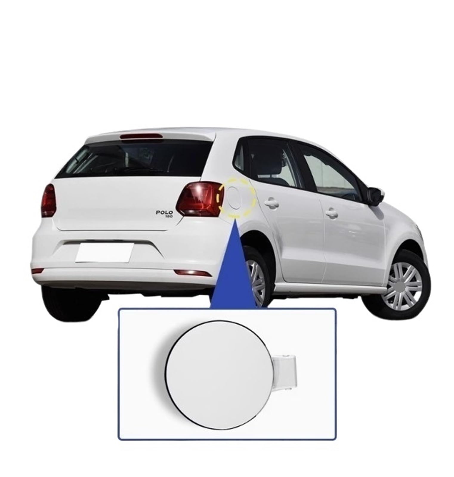 Kraftstoffeinfüllklappe, Tankabdeckung, kompatibel for Polo 6R 2011–2018, Auto-Tankdeckel, Öldeckel, Kraftstoffgasdeckel, Abdeckklappe(White) von JLPOCRBJ