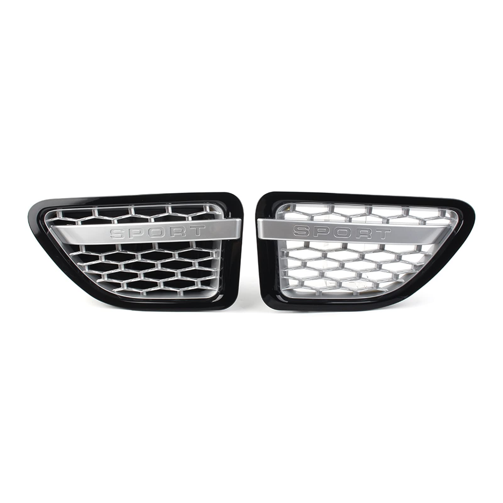 L320 2005-2009 Vorderseite Kotflügel Air Vent Grille Auto Zubehör Kompatibel for Land Rover Range Rover Sport 2005 2006 2007 2008 2009(Black silver silver) von JLPOCRBJ