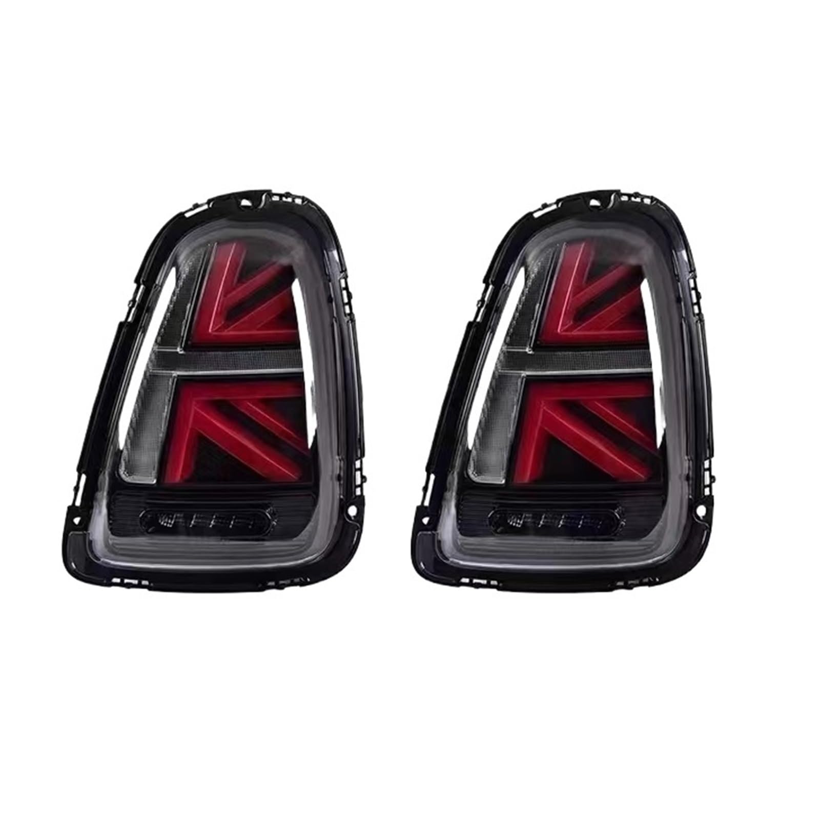 LED-Rückleuchten-Baugruppe Kompatibel for BMW Mini Cooper R56 R57 R58 R59 2007-2013 Rückleuchte DRL Nebelscheinwerfer Plug and Play Union Jack(Black red,2011-2013) von JLPOCRBJ