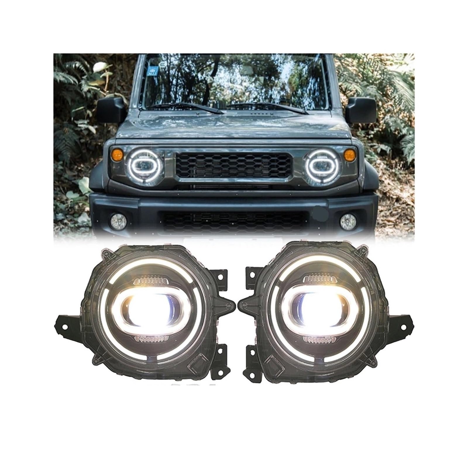 LED-Scheinwerfer Kompatibel for Suzuki Jimny JB64 Sierra JB74W 2018-2023 Auto LED DRL Blinker Fernlicht Projektorobjektiv Auto Zubehör von JLPOCRBJ