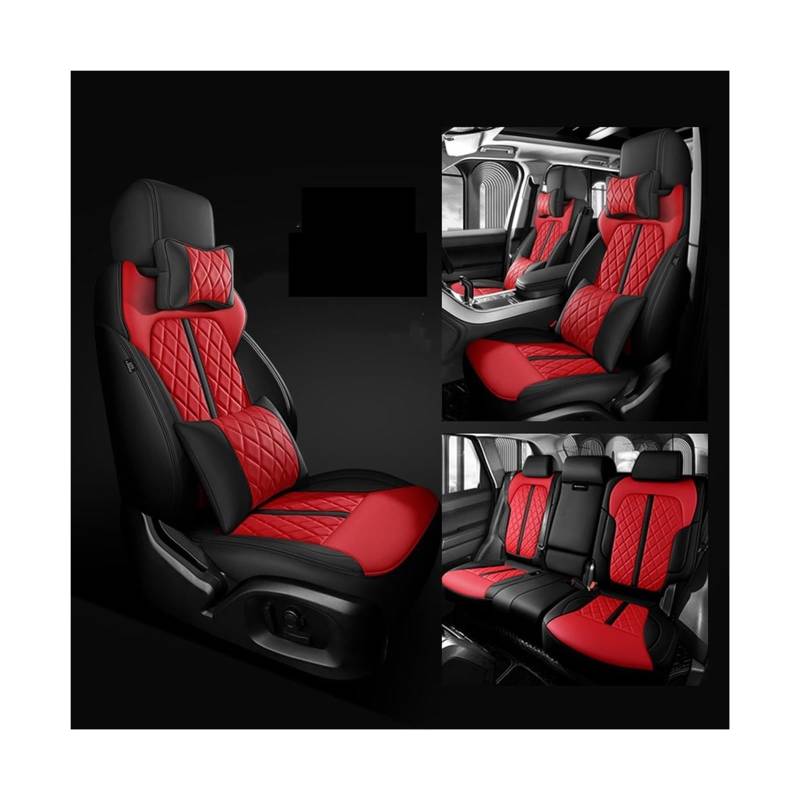 Maßgeschneiderte Autositzbezüge kompatibel for Citroen alle Modelle C4-Aircross C4-PICASSO C5 C2 C4 C6 C3-XR C5X C-Elysee C-Triomphe Sitzbezug(BLACK RED) von JLPOCRBJ