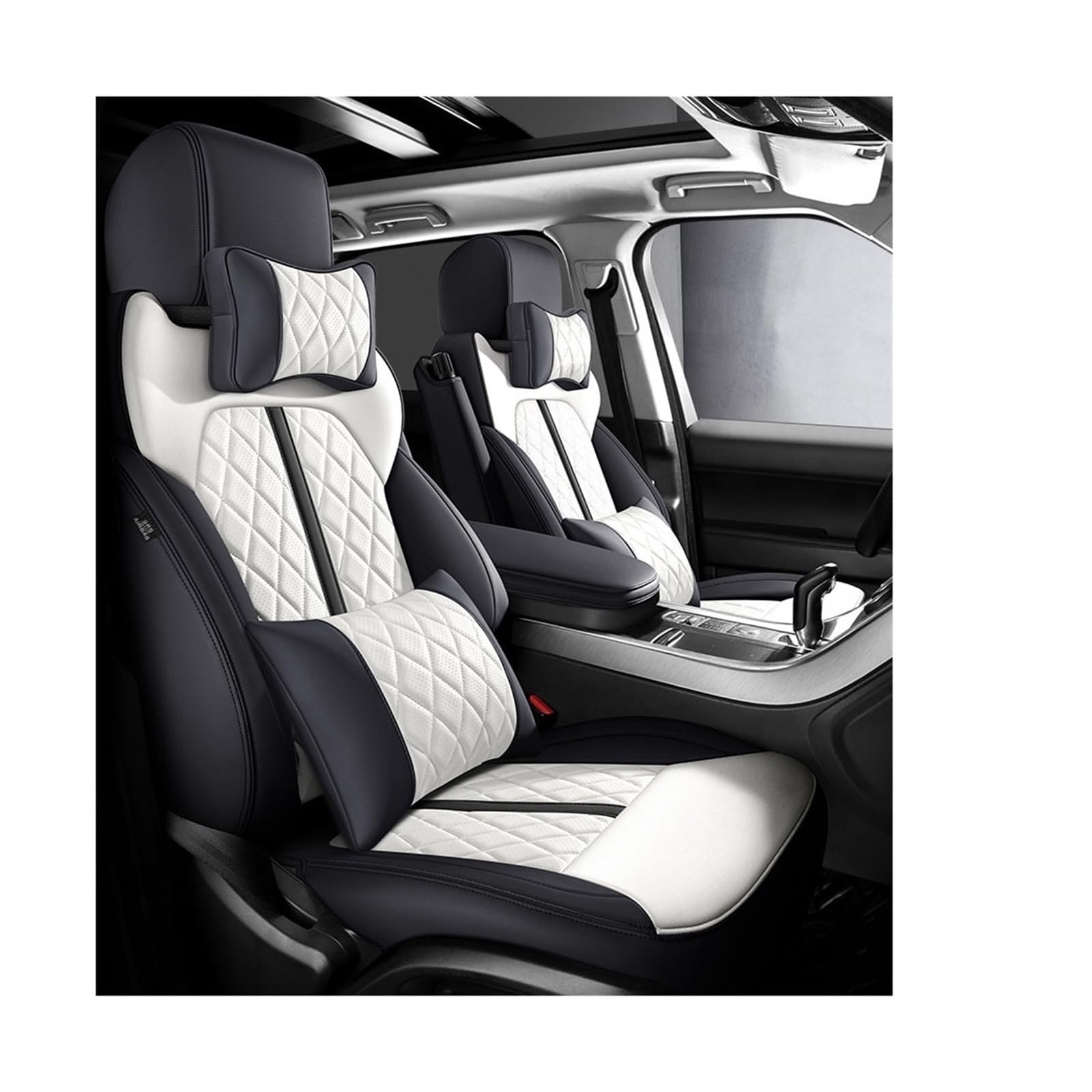 Maßgeschneiderte Autositzbezüge kompatibel for Citroen alle Modelle C4-Aircross C4-PICASSO C5 C2 C4 C6 C3-XR C5X C-Elysee C-Triomphe Sitzbezug(BLACK WHITE L) von JLPOCRBJ