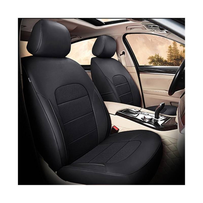 Maßgeschneiderte Sitzbezüge aus echtem Leder, 14 Stück, kompatibel mit Mercedes Benz GLE450 GLE350 GLE320 Coupe 2020(Black) von JLPOCRBJ