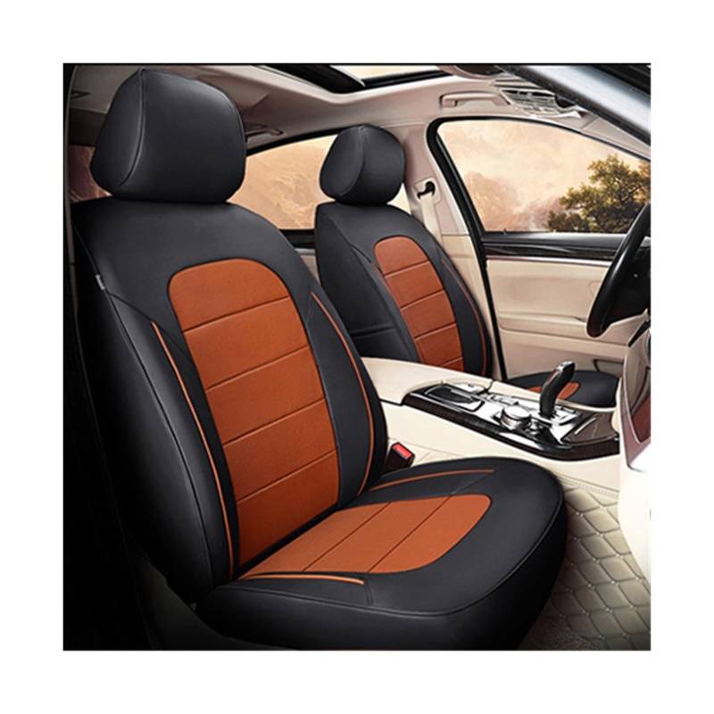 Maßgeschneiderte Sitzbezüge aus echtem Leder, 14 Stück, kompatibel mit Mercedes Benz GLE450 GLE350 GLE320 Coupe 2020(Black X Brown) von JLPOCRBJ