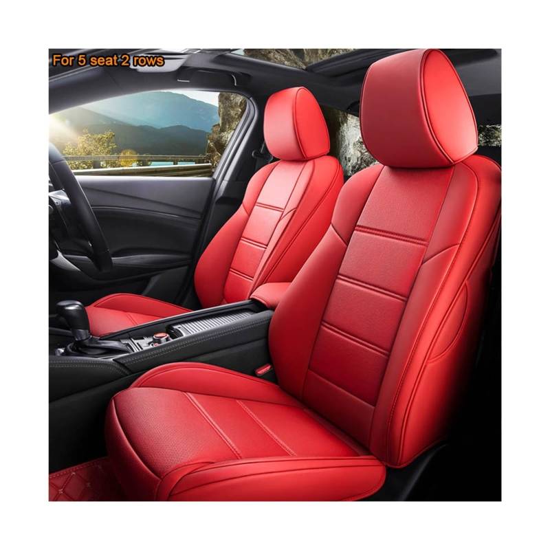 Maßgeschneiderter Autositzbezug aus Leder, kompatibel mit BMW 3/4 Serie E46 E90 E91 E92 E93 F30 F31 F34 F35 G20 G21 F32 F33 F36(GTI Red) von JLPOCRBJ