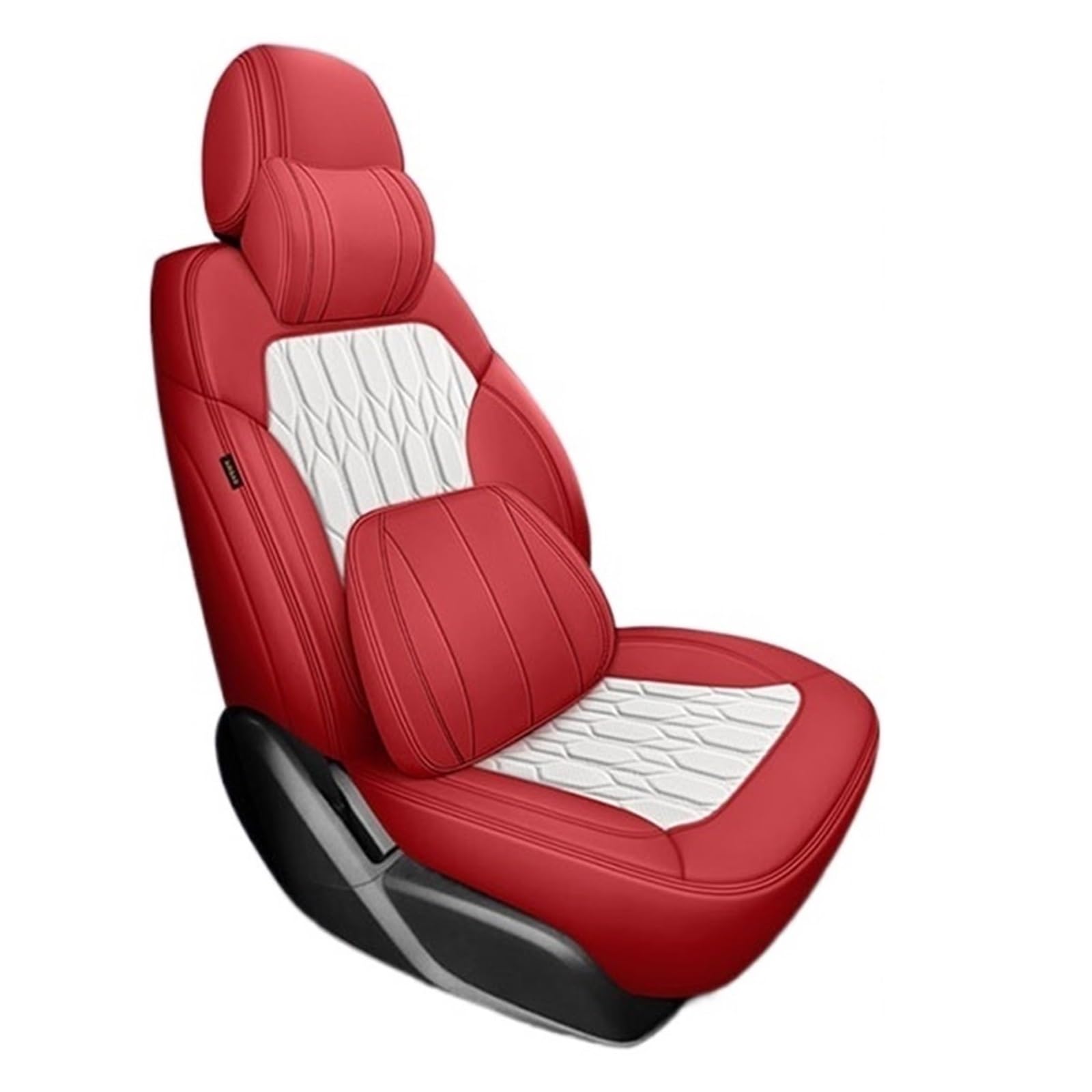 Maßgeschneiderter Leder-Autositzbezug 5 Sitze kompatibel for JAC T8 T6 J2 J3 J4 J5 J6 SEI 2 SEI 3 SEI 7 Autozubehör Innenausstattung Autositzkissen(Red and white 1) von JLPOCRBJ