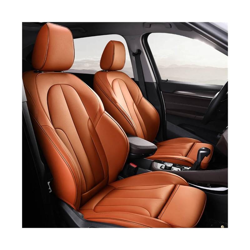 Maßgeschneiderter Leder-Autositzbezug kompatibel for BMW 1er E81 E82 E87 E88 F20 F21 F52 F40 2er F22 F23 F44 F45 F46(Orange) von JLPOCRBJ