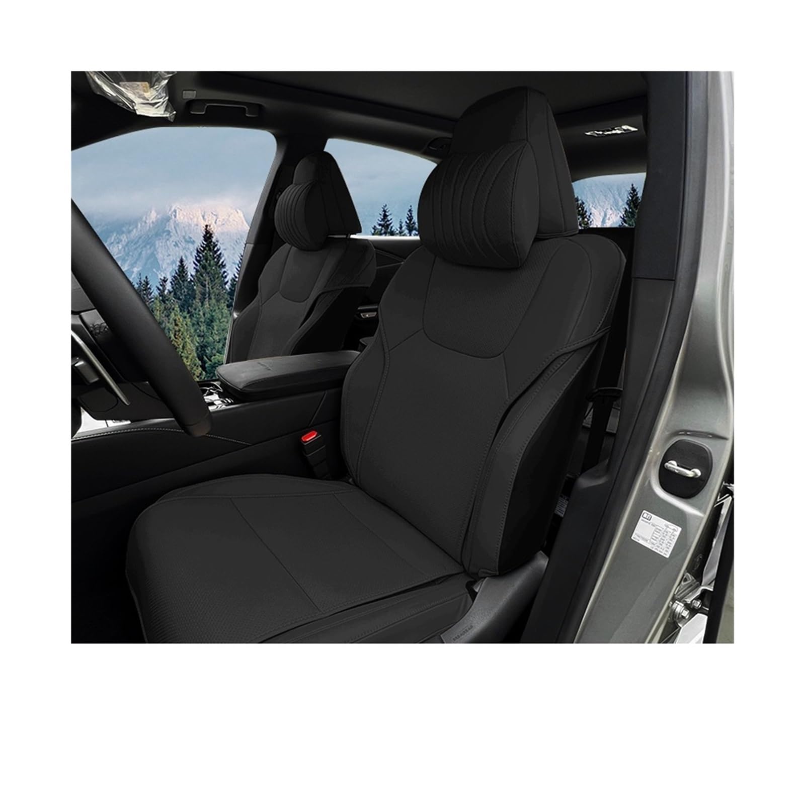 Mikrofaser-Leder-Autositzbezug Four Seasons Universalkissen, kompatibel mit Leuxs RX 2023(Seat Cushion 5 seats-02) von JLPOCRBJ