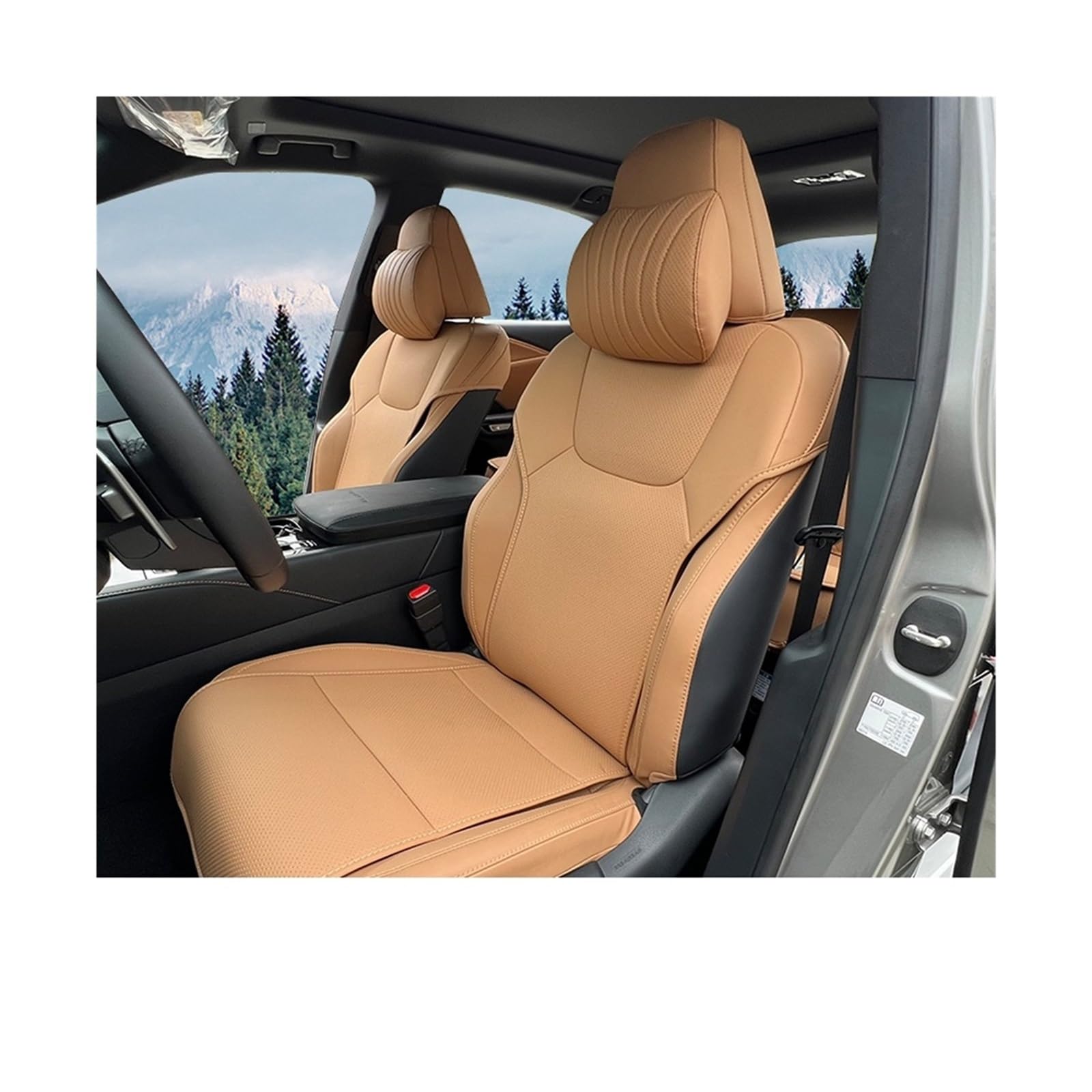 Mikrofaser-Leder-Autositzbezug Four Seasons Universalkissen, kompatibel mit Leuxs RX 2023(Seat Cushion 5 seats-03) von JLPOCRBJ