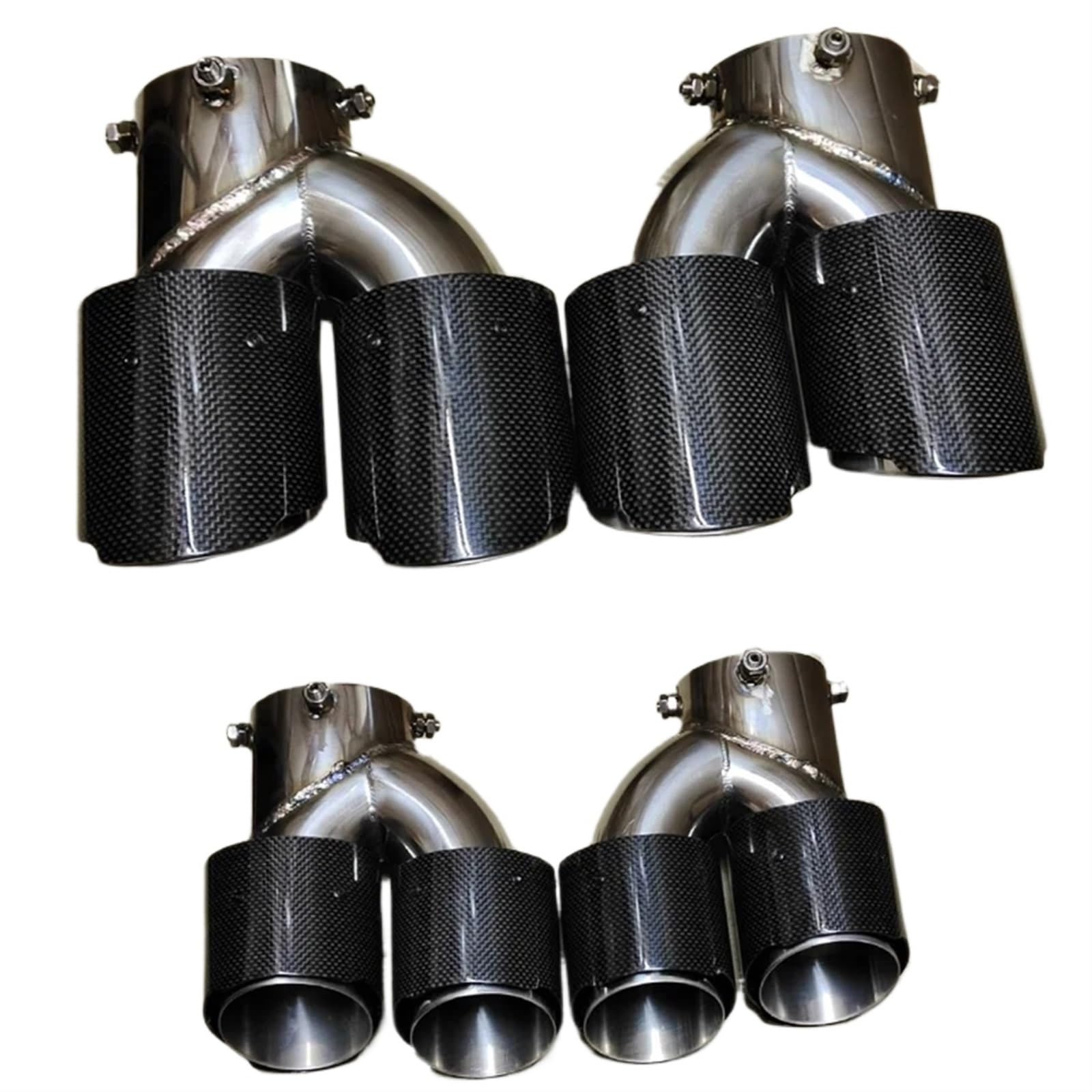 Quad-Auto-Auspuffblende, kompatibel mit BMW G42 M240i 2021 2022 2023, Dual Performance-Auspuffblende, Schalldämpferblende, Auspuffanlage, Düsenblende(Carbon Fiber H) von JLPOCRBJ