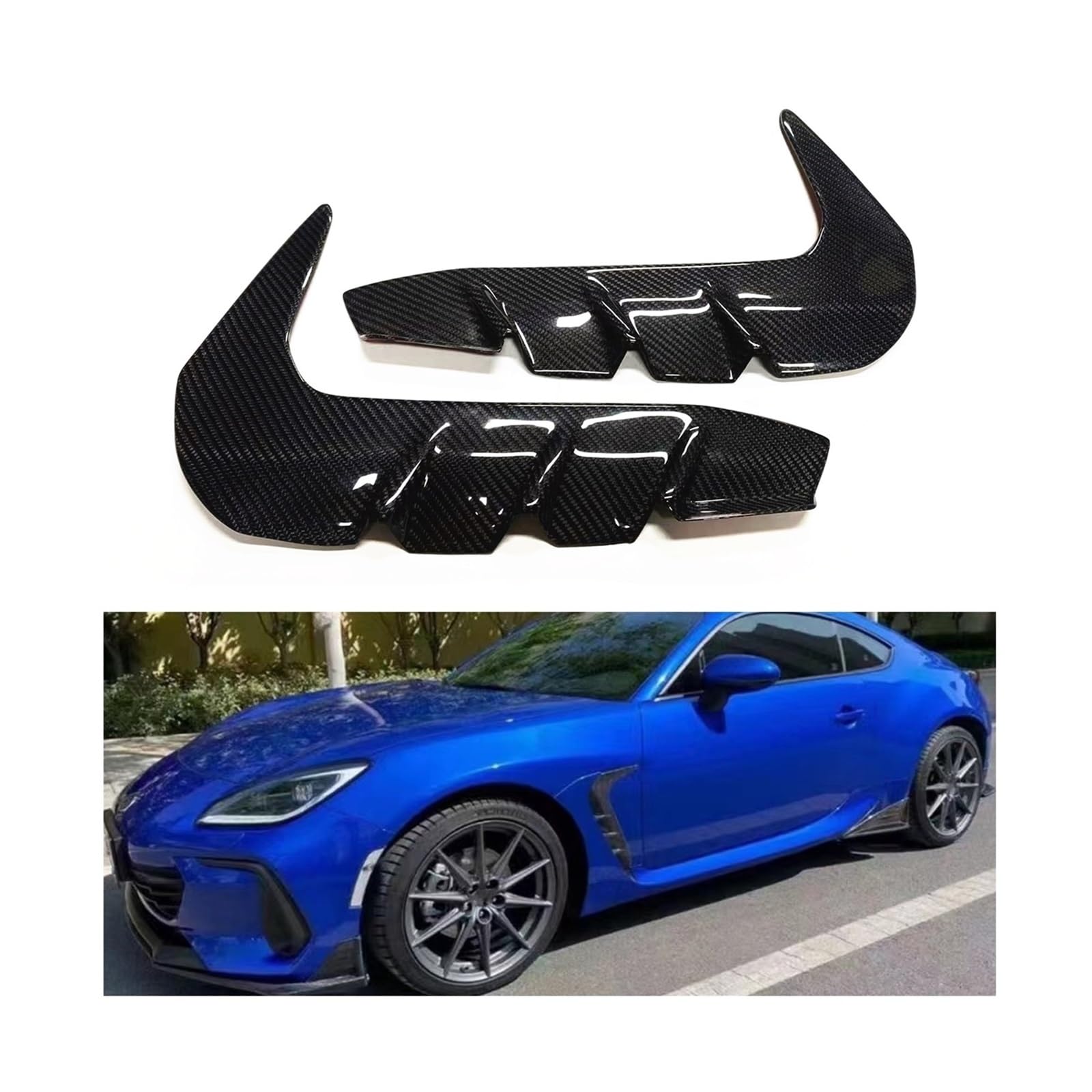 Real Carbon Fiber Auto Seite Fender Air Vent Trim Intake Fin Outlet Spoiler Abdeckung Kompatibel for Subaru BRZ Und Toyota GR 86 2022-2023 von JLPOCRBJ