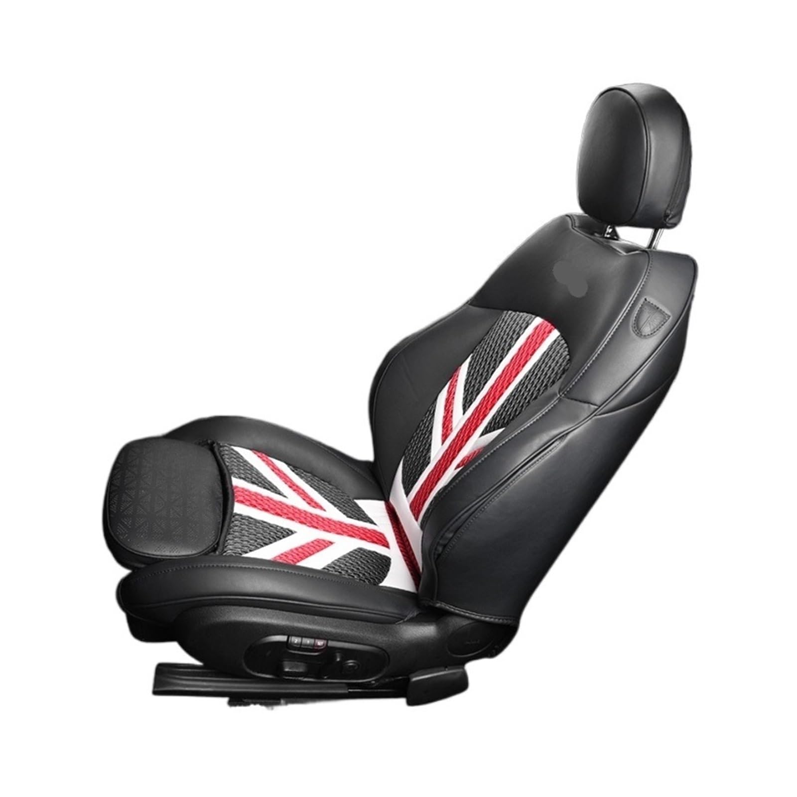 Roadster Autositzbezug Kissen Pad Pu Leder Wasserdicht Schmutzabweisend Schutz Styling Zubehör Kompatibel Kompatibel for Mini Cooper R58 R59(Black Union Jack) von JLPOCRBJ