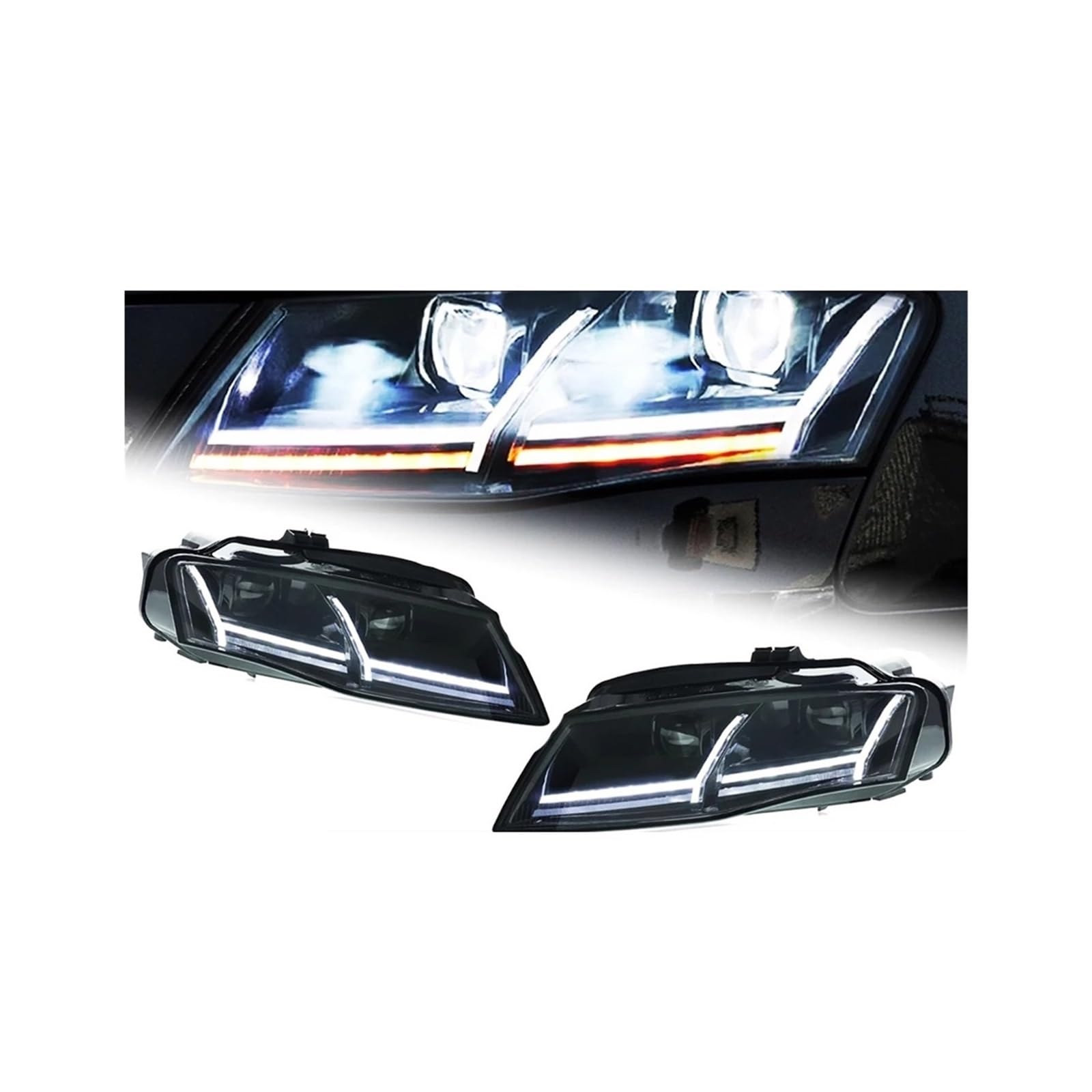 Scheinwerfer kompatibel for A4 A4L B8 LED-Scheinwerfer 2009–2012 Scheinwerfer A4L DRL Blinker Fernlicht Angel Eye Projektorlinse von JLPOCRBJ