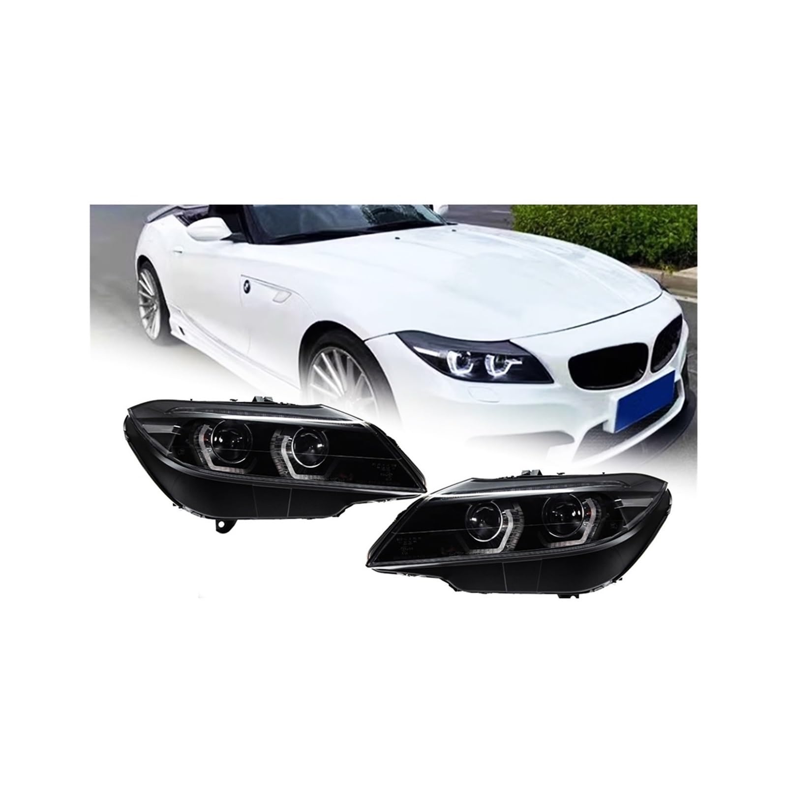 Scheinwerfer kompatibel for BMW Z4 E89 LED-Scheinwerfer 2009–2016, Scheinwerfer E89 DRL, Blinker, Fernlicht, Angel Eye-Projektorlinse von JLPOCRBJ