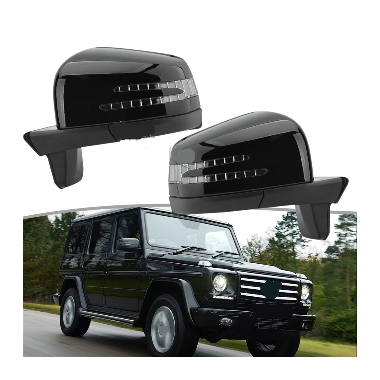 Seitentür-Rückspiegel-Baugruppe, kompatibel for Mercedes Benz G-Klasse W463 G55 G65 G550 G500 G400 G350 1999–2017, Autozubehör(1pair) von JLPOCRBJ