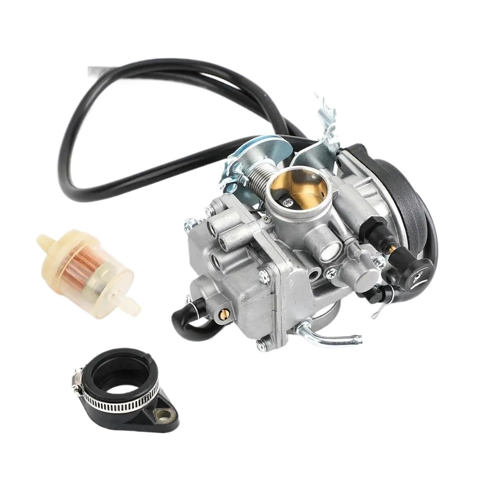 Vergaser mit Ansaugkrümmermanschette und Ölfilter, kompatibel for Suzuki DR200SE DR200S 2001–2007, Teile des Kraftstoffversorgungssystems von JLPOCRBJ