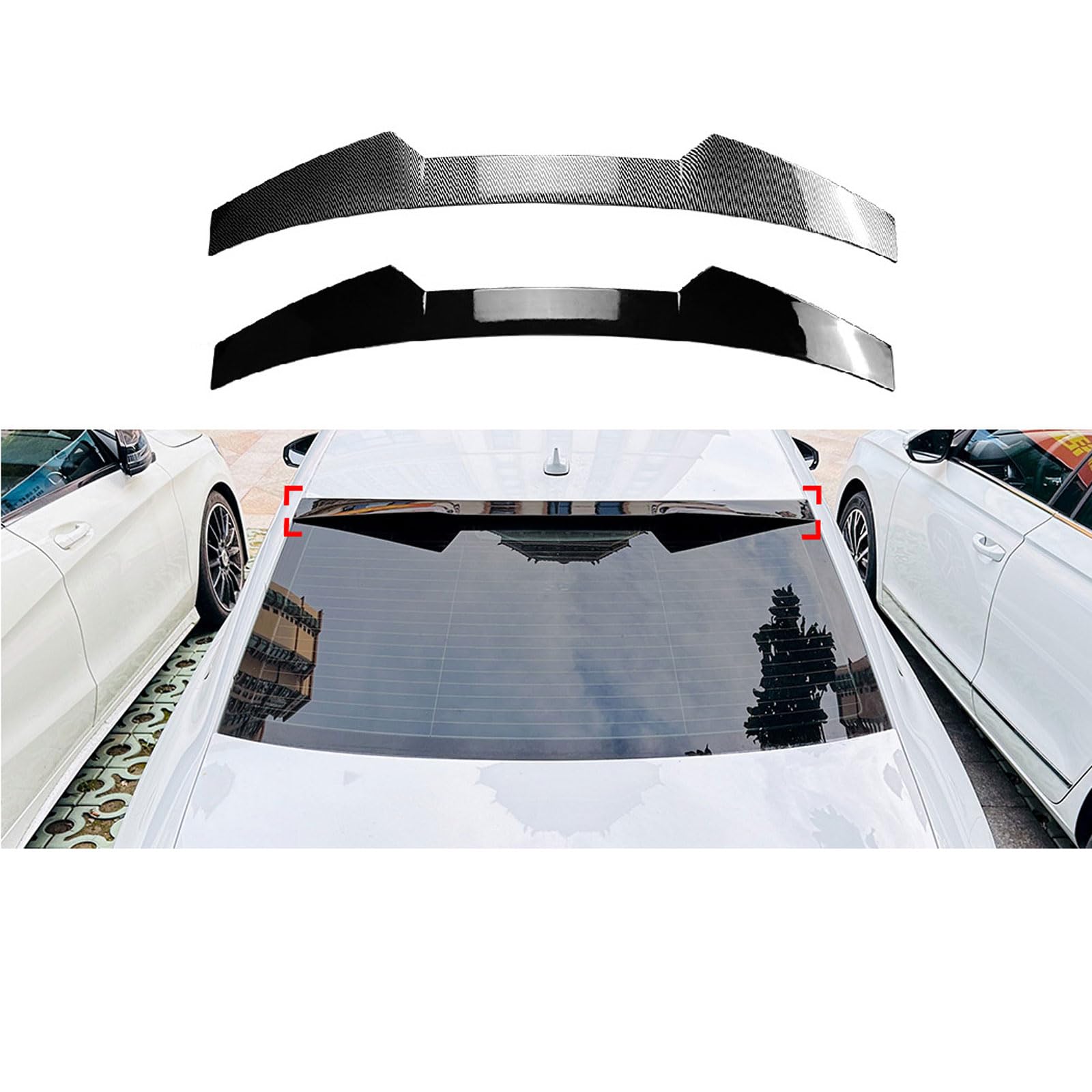 Spoiler Auto für Audi A3 8V 2014 2015 2016 2017 2018 2019 2020, Auto Heckspoiler Rear Trunk Spoiler Lip Tail Wing Autodach Spoiler Lippe Streifen, Kofferraumspoiler, Carbon Fiber Texture von JLQFYWL