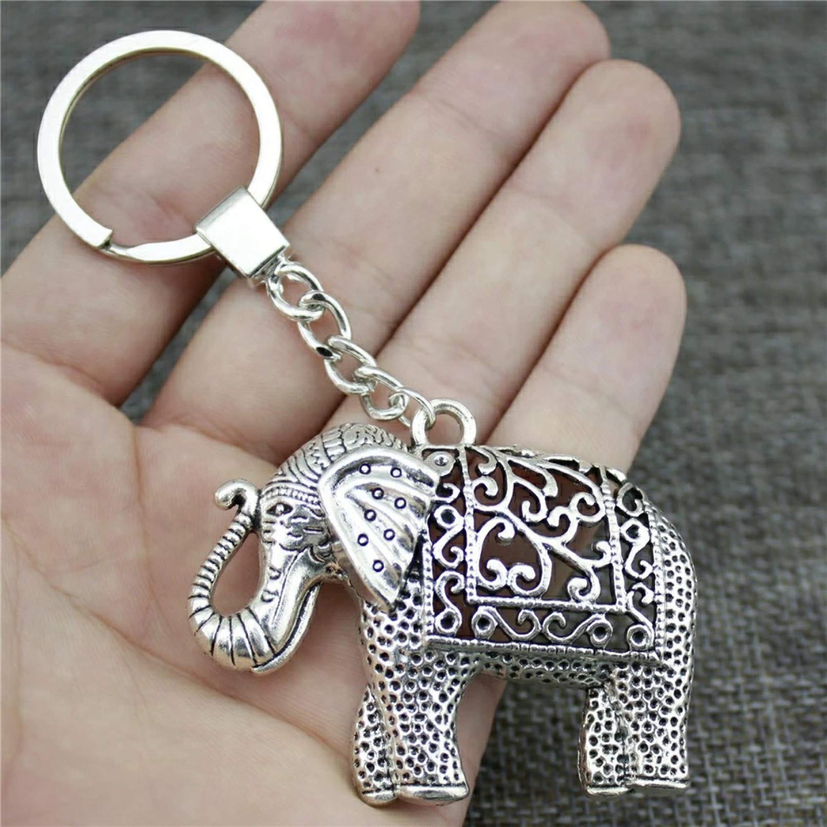 JLZK 3 Stück Schlüsselanhänger Elefant Schlüsselanhänger 59X47Mm Antik Silber Farbe Elefant Schlüsselanhänger Party Souvenir Geschenke Für Frauen von JLZK