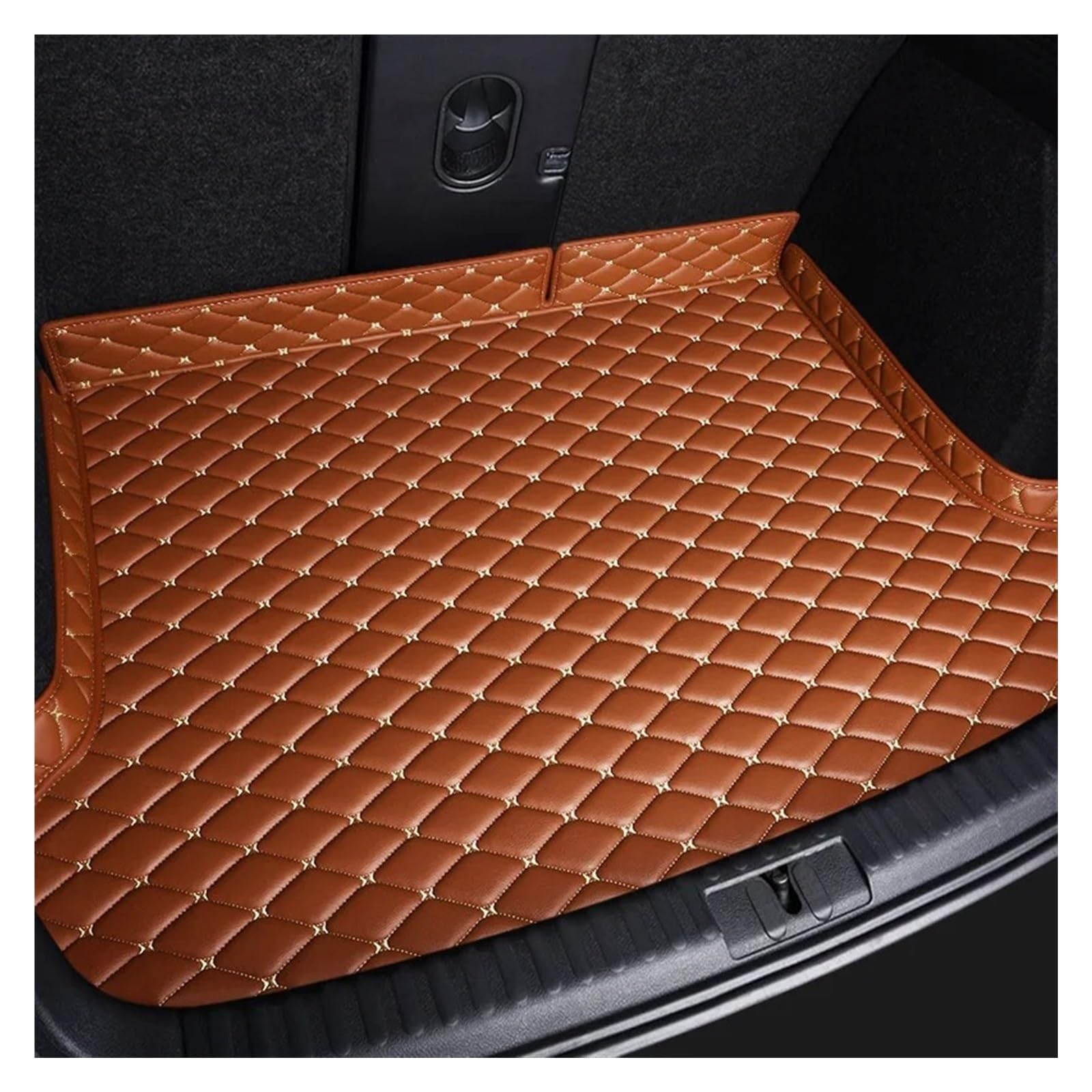 Auto Kofferraummatte Für F01 7 Serie E65 E66 E68 F02 G11 G12 Künstliche Leder Angepasst Kofferraum Matte Auto Zubehör Innen Details Teppich Kofferraum Schutzmatte(Brown) von JMOLXURI