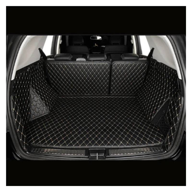 Auto Kofferraummatte Für Genesis GV70 2020 2021 2022 2023 Auto Autos Zubehör Boot Pads Cargo-Liner Teppich Kofferraum Matte Kofferraum Schutzmatte(Black with beige) von JMOLXURI