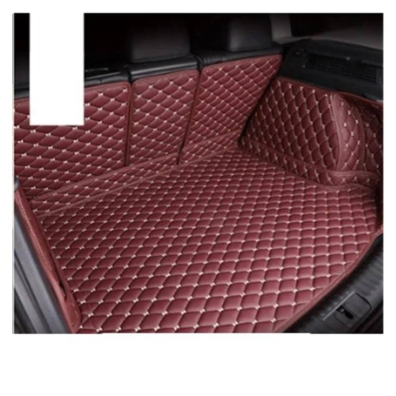 Auto Kofferraummatte Für Hyundai Für KONA Für Kauai 2017-2024 Auto Boot Mat Hinten Stamm Liner Cargo Floor Teppich Fach Schutz Zubehör Matten Kofferraum Schutzmatte(Wine red) von JMOLXURI