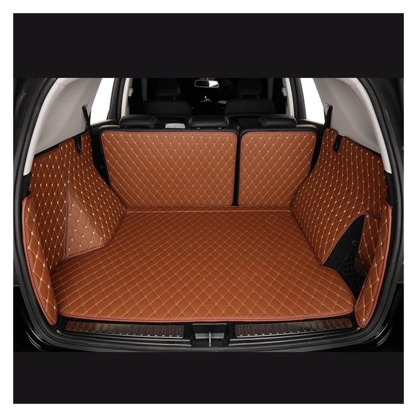 Auto Kofferraummatte Für Infiniti QX80 Y62 2017-2023 Kofferraum Matte Auto Cargo-Liner Auto Kofferraum Teppich Kofferraum Schutzmatte(Brown) von JMOLXURI