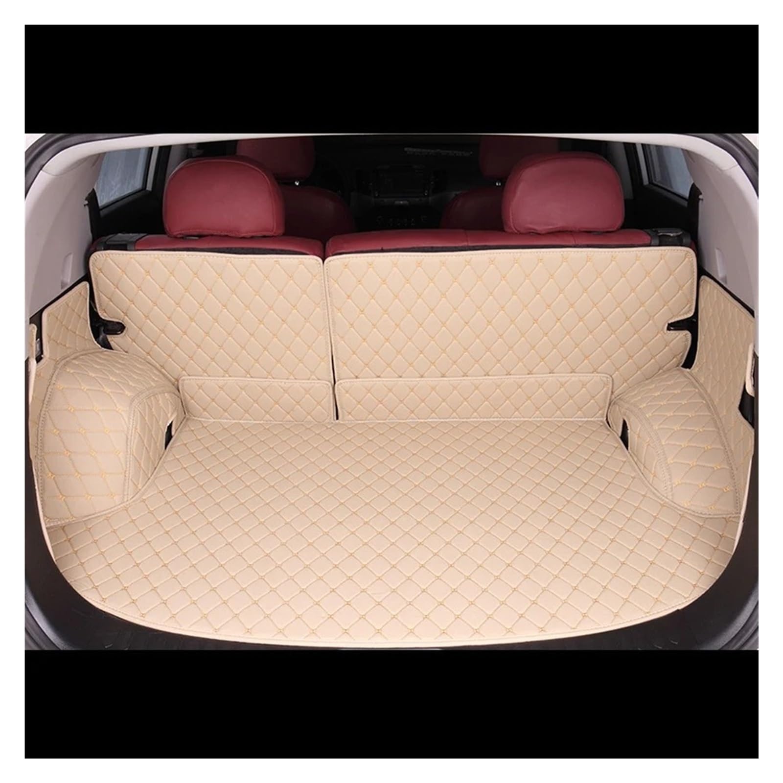 Auto Kofferraummatte Für Land Für Rover Für Range Für Rover L405 2013-2021 Auto Boot Pads Cargo-Liner Auto Stamm Matten Kofferraum Schutzmatte(Beige) von JMOLXURI