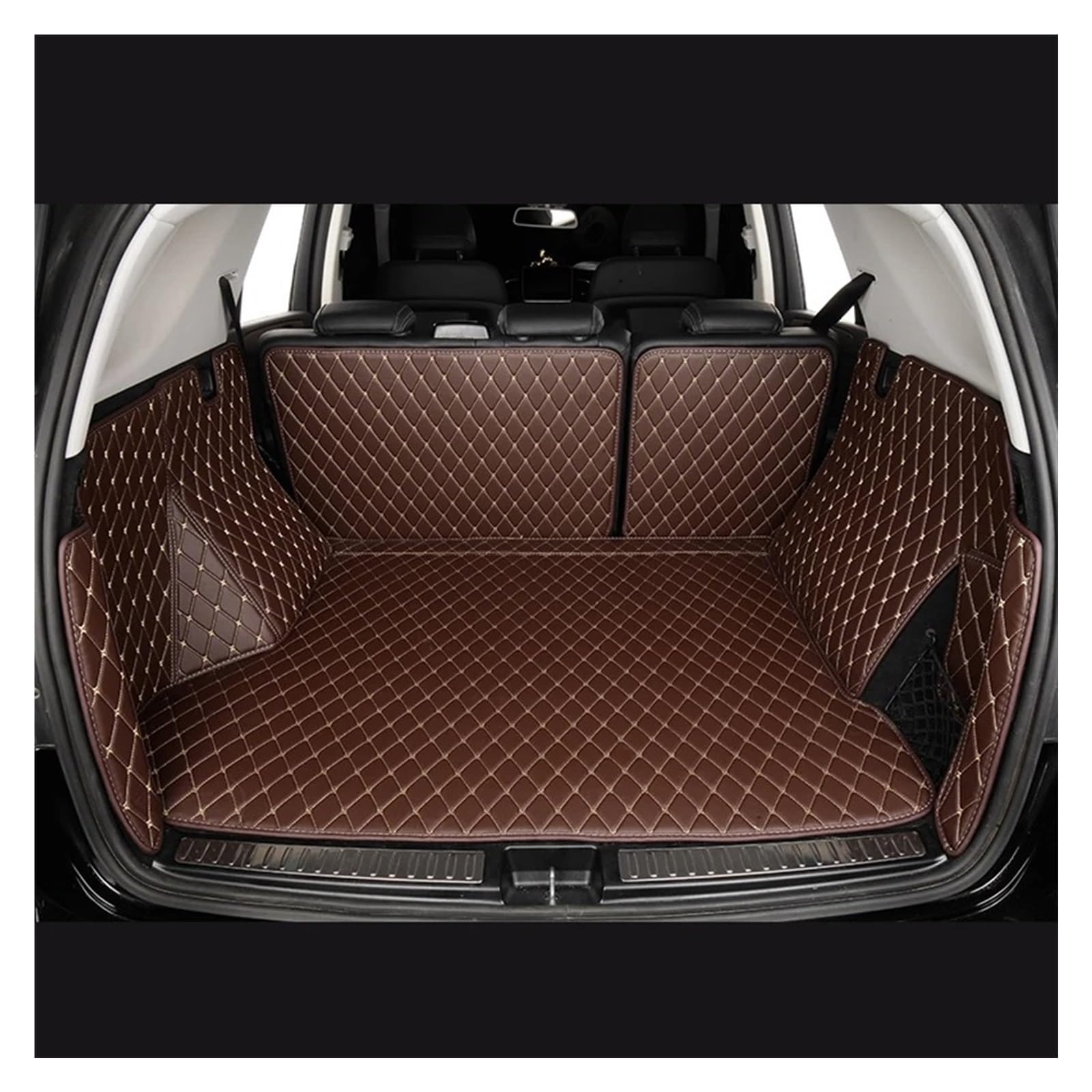 Auto Kofferraummatte Für Land Für Rover Für Range Für Rover L405 2013-2021 Auto Boot Pads Cargo-Liner Auto Stamm Matten Kofferraum Schutzmatte(Black Gold) von JMOLXURI