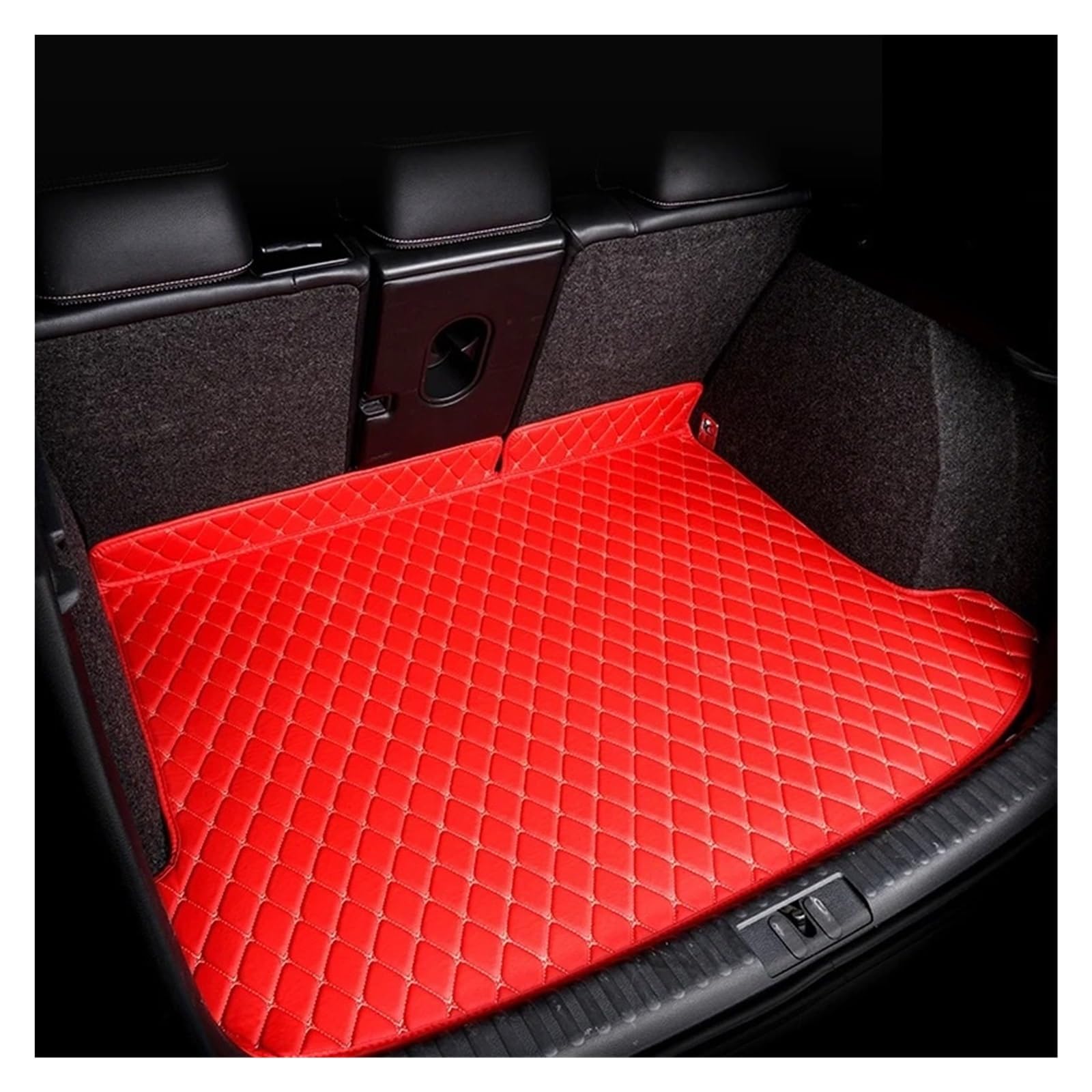 Auto Kofferraummatte Für SEAT Für Alhambra MK2 7N 2011-2020 Cargo-Liner Teppich Innen Teile Zubehör Abdeckung Kofferraum Matte Kofferraum Schutzmatte(A-Red) von JMOLXURI