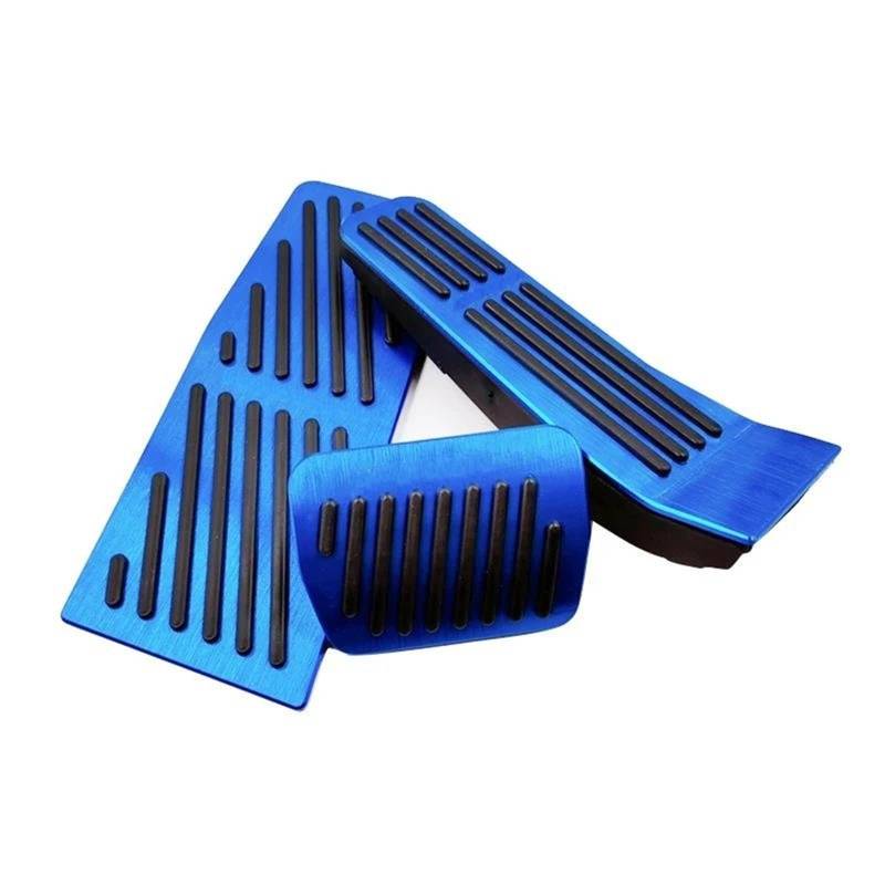 Auto Pedalabdeckung Für Mazda 3 BP Für Axela Für CX-30 2019-2020 Auto Gaspedal Kraftstoff Bremse Kupplung Pedale Fußstütze Pedale Platte Abdeckung Pads Zubehör Foot Rest Pedal Abdeckung(Blue 3pcs) von JMOLXURI