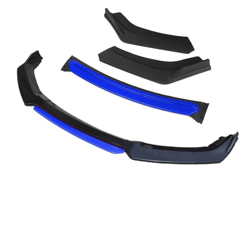 Frontspoiler Für Citroen Für Berlingo 2009–2017 Auto Frontstoßstangenlippe 3-teilig Schwarzer Splitter Diffusor Lippe Body Kit Spoilerstoßstangen Vordere Stoßstange Unten(4 Pcs+Blue) von JMOLXURI