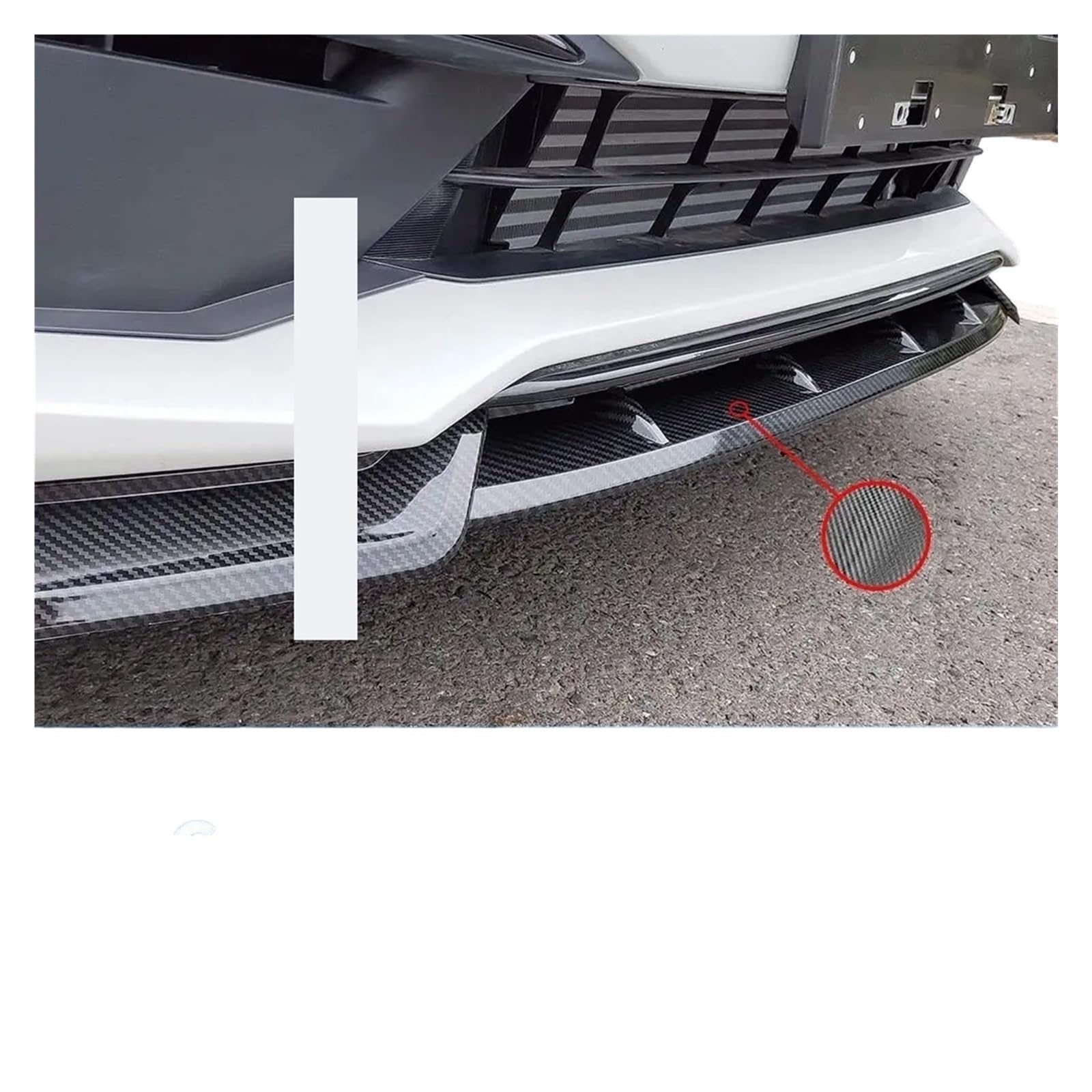 Frontspoiler Für Civic 10TH Für Gen Für Limousine 2019 2020 2021 2019+ Frontschürze Lippe Kinn Körper Kit Tuning Zubehör Splitter Geändert ﻿ ﻿ Vordere Stoßstange Unten(Carbon Fiber Look) von JMOLXURI