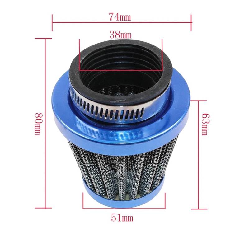 Für 19mm Mit Luftfilter Für Jog 50cc 90cc JOG90 Moped 2 Hub 1E40QMB 1PE40QMB 1E50QMG E-TON Für Polaris Motorrad Vergaser Motorrad Vergaser Kraftstoff System Vergaser(Blue air fliter) von JMOLXURI