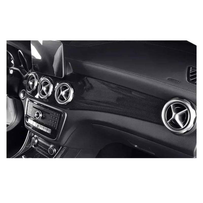 Für Benz Für CLA 250 W117 Für GLA220 Für AMG Für CLA 45Air Outlet Abdeckung Instrument Trim Streifen Zentrale Bedienfeld Instrument Panel Trim Auto Zentrale Steuerung Trim Aufkleber(Carbon fiber Black von JMOLXURI