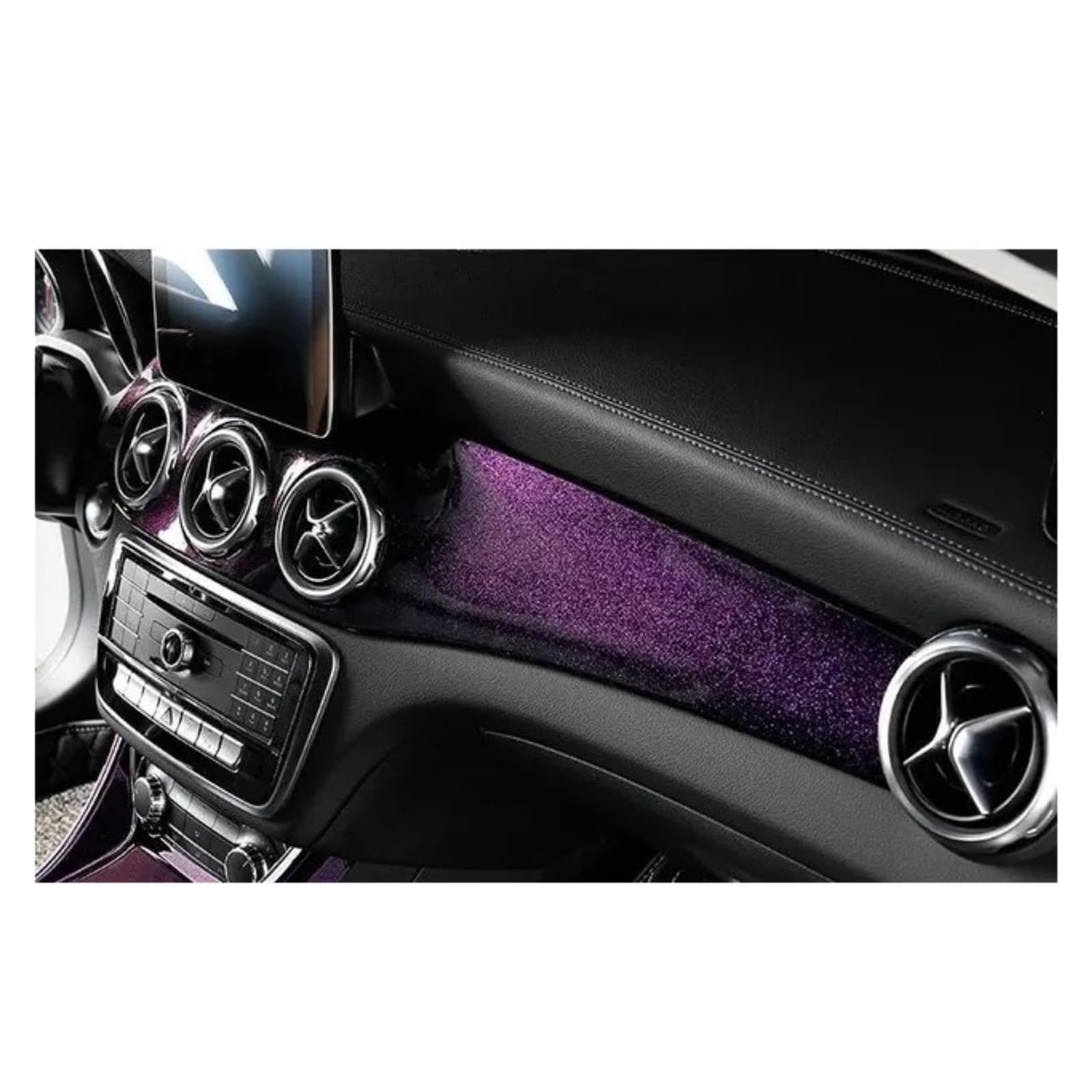 Für Benz Für CLA 250 W117 Für GLA220 Für AMG Für CLA 45Air Outlet Abdeckung Instrument Trim Streifen Zentrale Bedienfeld Instrument Panel Trim Auto Zentrale Steuerung Trim Aufkleber(Light Purple 2) von JMOLXURI