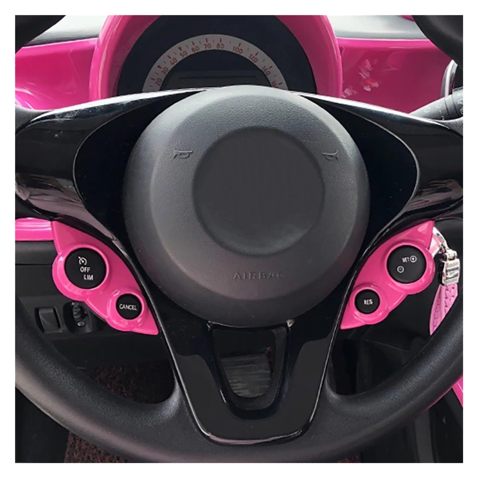 Für Bezn Für Smart 453 Für Fortow Für Forfour Lenkrad Taste Abdeckung Dekoration Rahmen Zubehör Auto Modifikation Liefert Auto Zentrale Steuerung Trim Aufkleber(Rose Red) von JMOLXURI