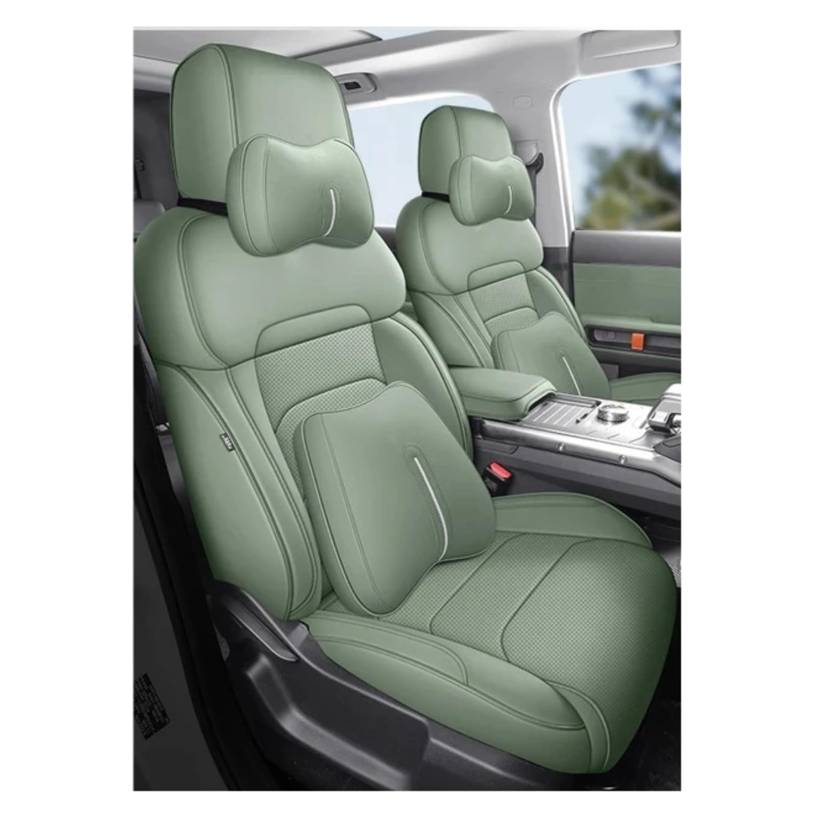 Für Chery Für Jetour Für Traveler T2 Auto Sitz Abdeckung Auto Atmungsaktive Sitz Abdeckung Kissen Zubehör Für Fahrzeuge Auto Sitze Auto Zentrale Steuerung Trim Aufkleber(Mint Green) von JMOLXURI