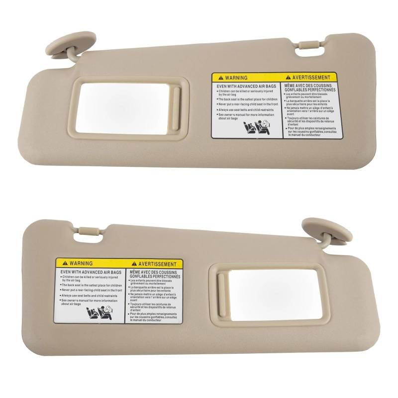 Für Toyota Für Highlander 2008-2013 Auto Sonnenblende Mit Kosmetik Spiegel Abdeckung Platte Für Blockieren Von Sonnenlicht 74320-48500-B0 Auto-Sonnenblende Innere Sonnenblende(Beige a Pairs) von JMOLXURI