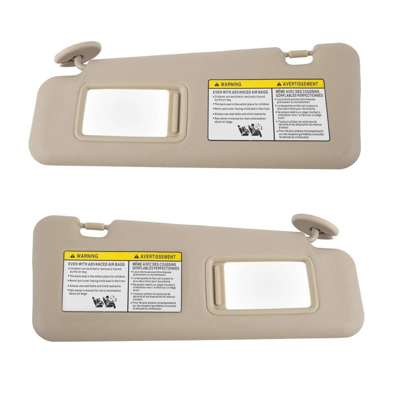 Für Toyota Für Highlander 2008-2013 Auto-Sonnenblende Mit Kosmetikspiegel-Abdeckplatte Die Sonnenlicht Blockiert 74320-48500-B0 Auto-Sonnenblende Innere Sonnenblende(Beige a Pairs) von JMOLXURI