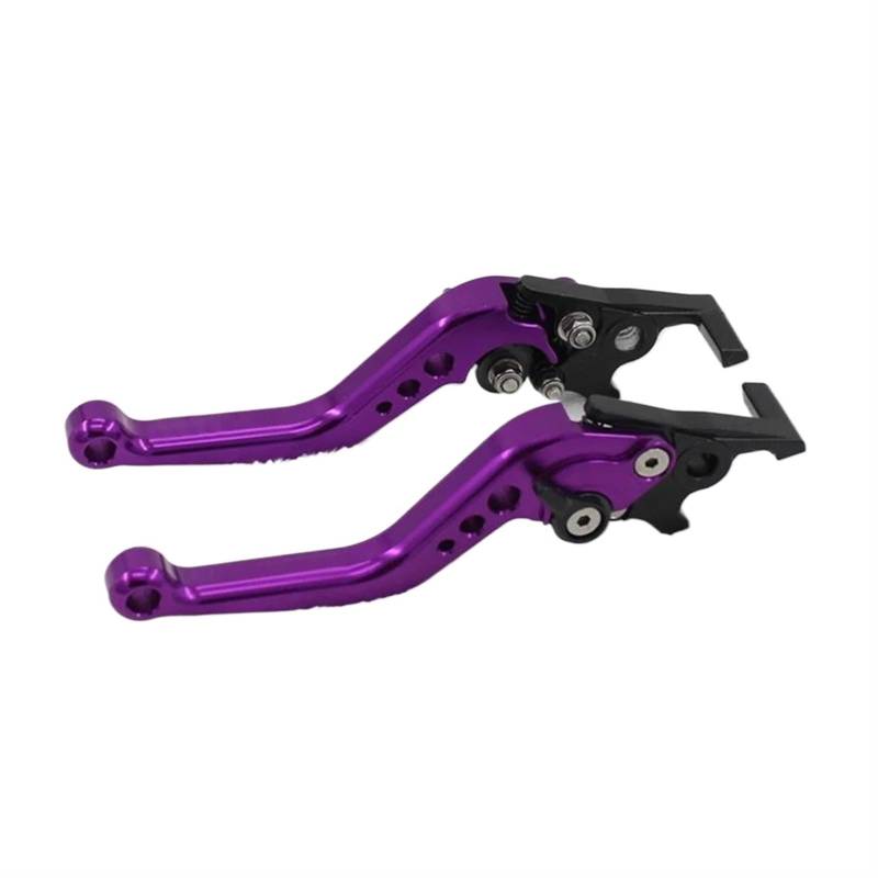 Motorrad-Bremskupplungshebel Motorradzubehör Modifizierte Teile Klappbarer Kupplungshebel Einstellbarer Trommelbremslenker Modifizierte Hupe Einstellbarer Handhebel Brems Kupplungshebel(Purple) von JMOLXURI