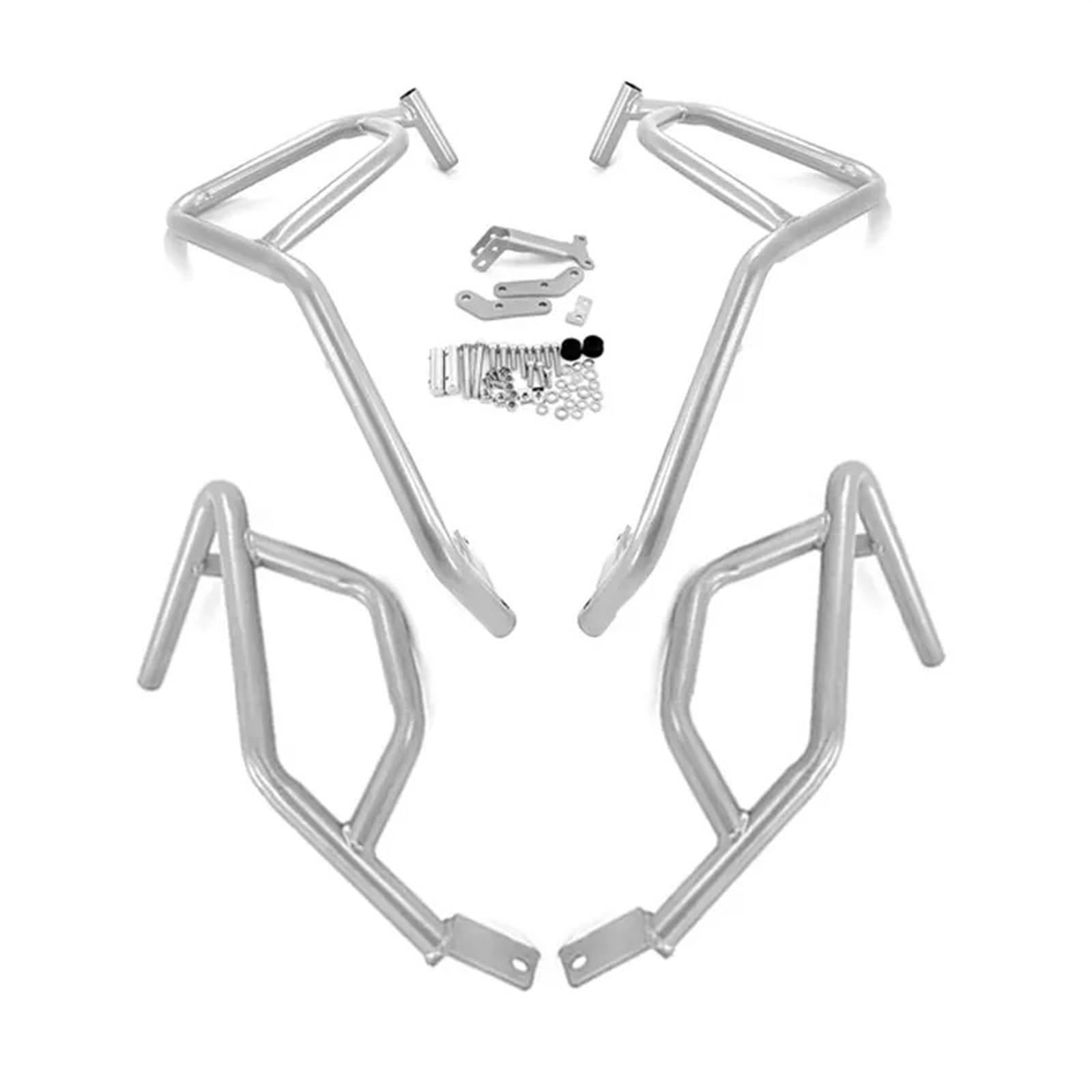 Motorrad Stoßfänger Für XL 750 Für TRANSALP750 XL750 2023-2024 Motorrad Autobahn Crash Bars Motor Tank Schutz Bar Stoßstange Stunt Käfig Schutz Stoßfänger(Silver-1 Set) von JMOLXURI