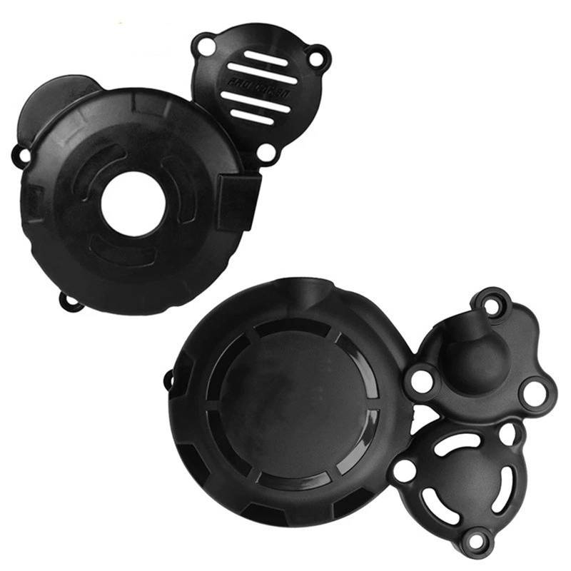 Motorräder Schutzabdeckung Für Bosuer Für BSE Für M6 J1 Für X6 Für ZongShen 300cc Für CBS300 Motorrad Magnetmotorkupplung Treiber Kettenrad Motorschutzabdeckung(Black 2 Set) von JMOLXURI