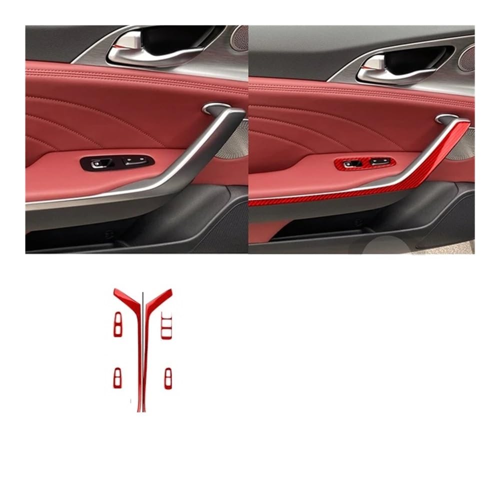 Auto Aufkleber Auto-Innentür-Drücker-Armlehne Fensterheber-Schalter-Tastenfeldabdeckung Für Kia Für Stinger 2019 2020 2021 2022 2023 Auto Styling Zierleisten von JMORCO