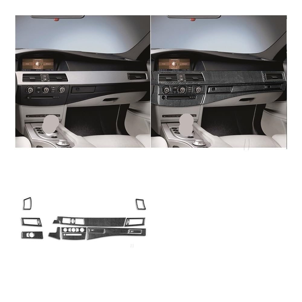 Auto Aufkleber Für 5 Series Für E60 2004 2005 2006 2007 Center Console Dashboard Getriebe Set Abdeckung Aufkleber Innen Auto Styling Zierleisten von JMORCO