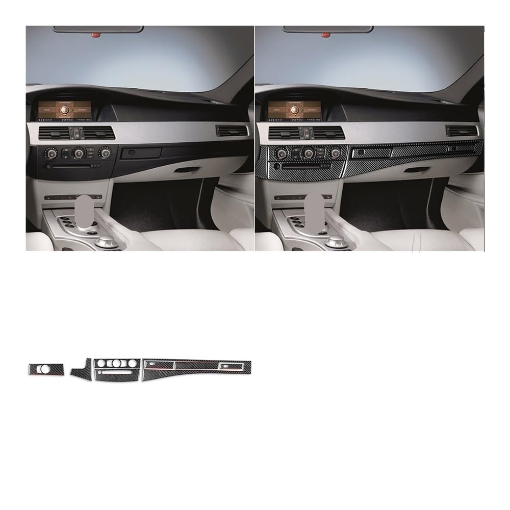 Auto Aufkleber Für 5 Series Für E60 2004 2005 2006 2007 Center Console Dashboard Getriebe Set Abdeckung Aufkleber Innen Auto Styling Zierleisten von JMORCO