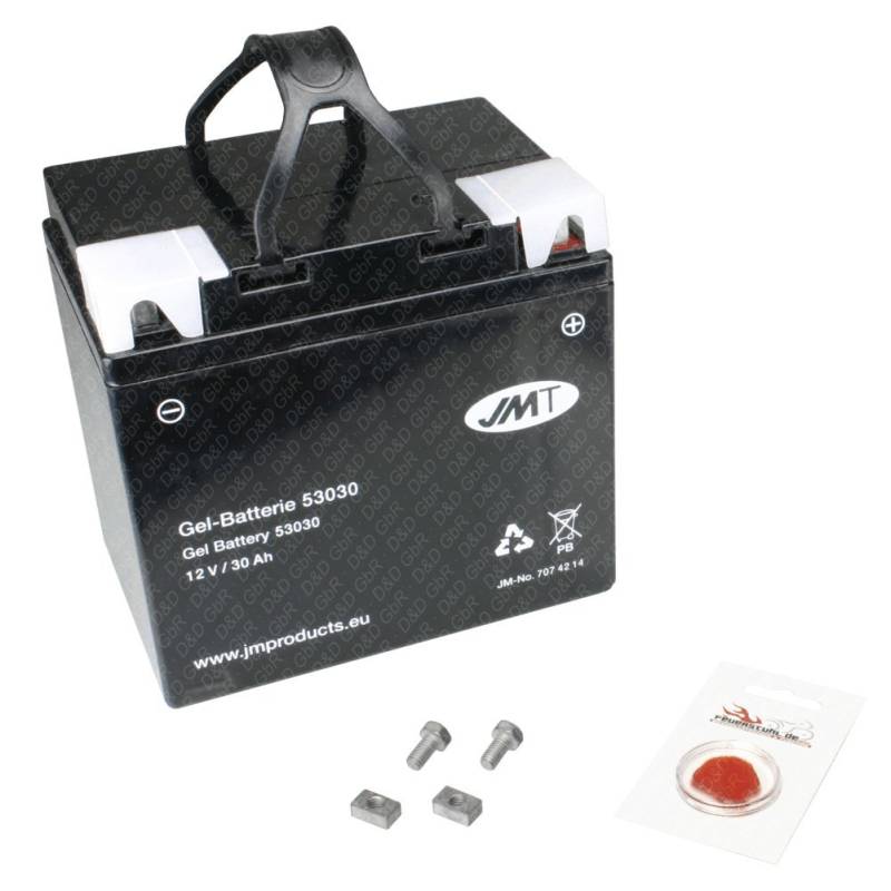 Gel-Batterie für BMW R 100 R Mystic, 1993-1996 (247E), wartungsfrei, 28 Ah, inkl. Pfand €7,50 von JMT