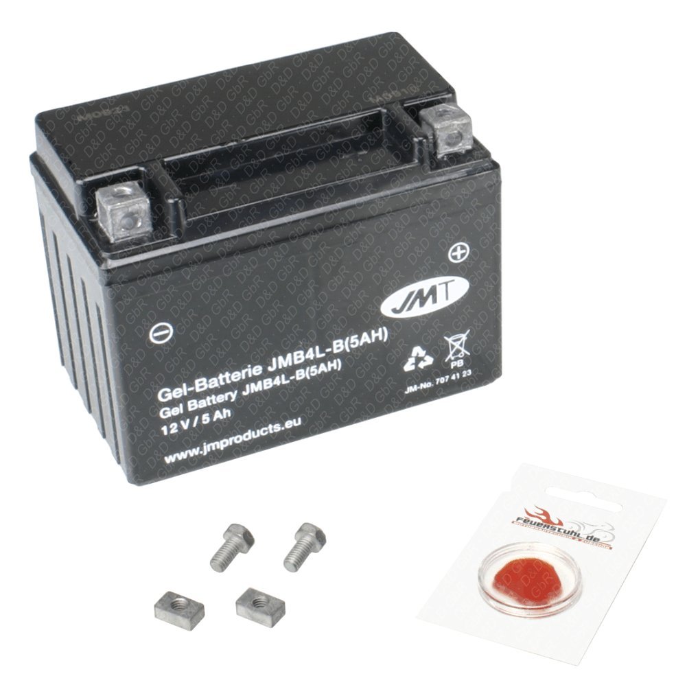 Gel-Batterie für Honda Lead 50, 1985-1995 (AF01), wartungsfrei, 5 Ah, inkl. Pfand €7,50 von JMT